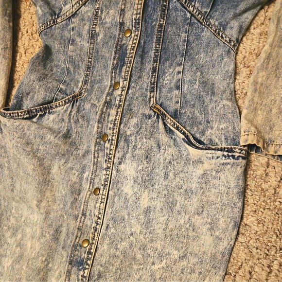 Reboundi Vintage Women’s Dress Leather and Denim Made in USA, Size 3/4 - Picture 8 of 10